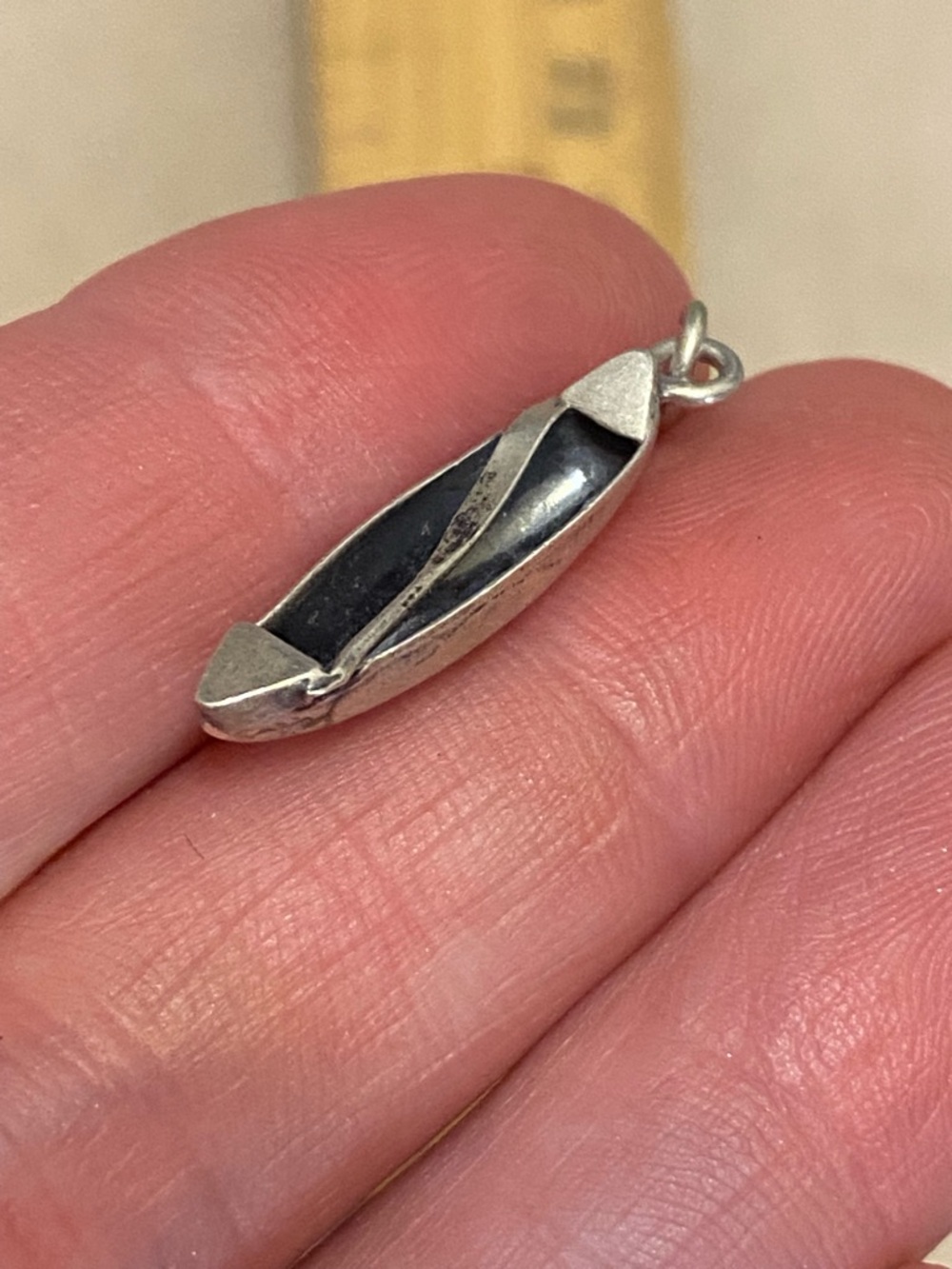 Vintage Silver Canoe Charm - Picture 6 of 7